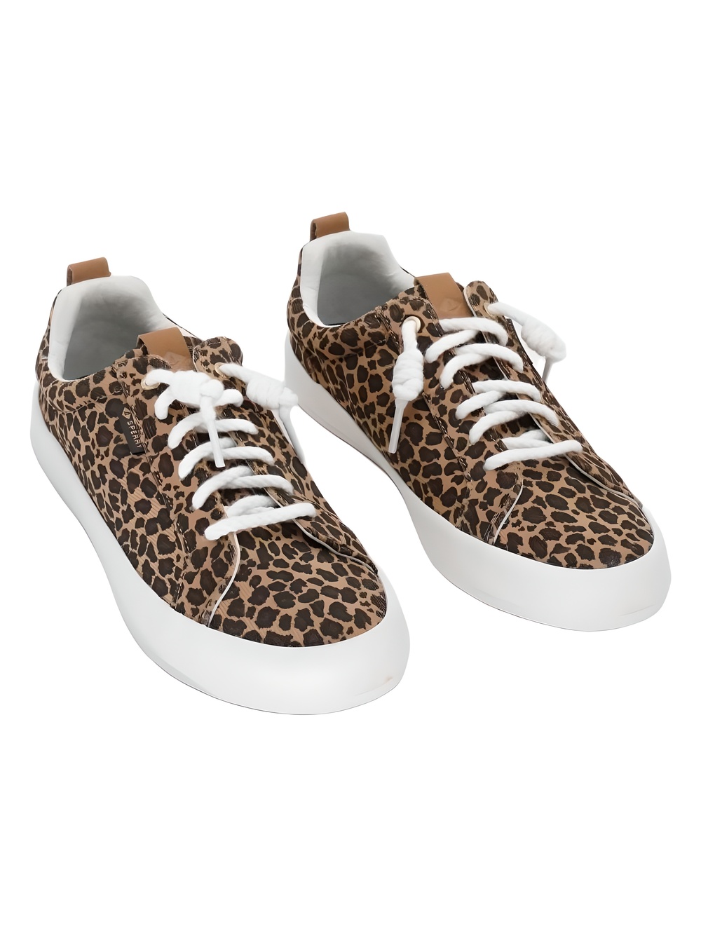 Sperry Womens Bermuda Beach Leopard Print Canvas Slip On Sneakers Size 8M